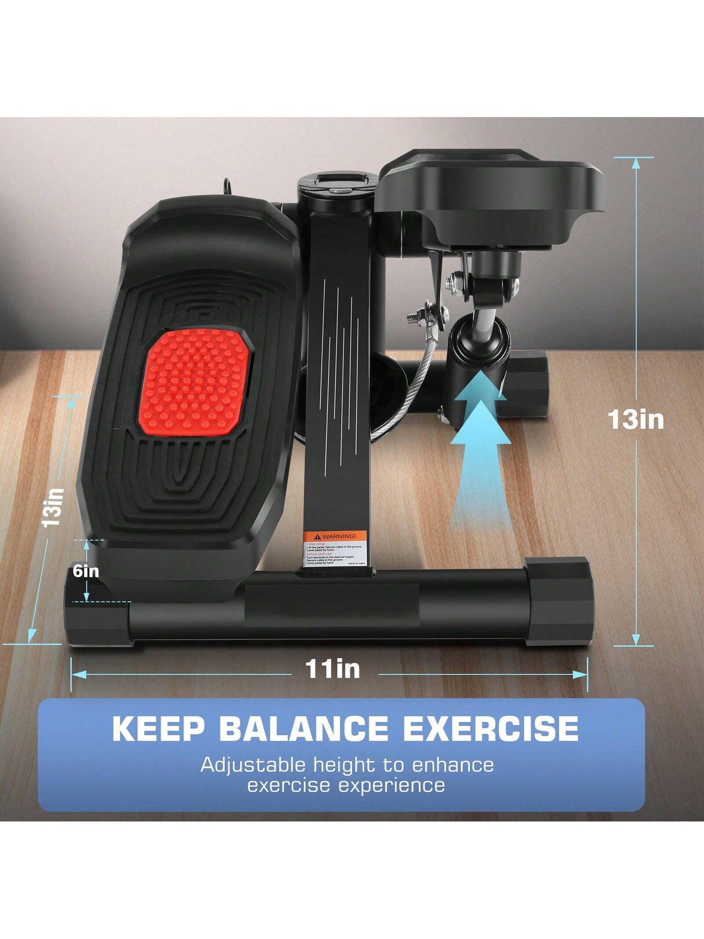 Stepper with Resistance Bands, Hydraulic Mini Stepper with LCD Monitor, Full Body Cardio Steppers for Exercise at Home