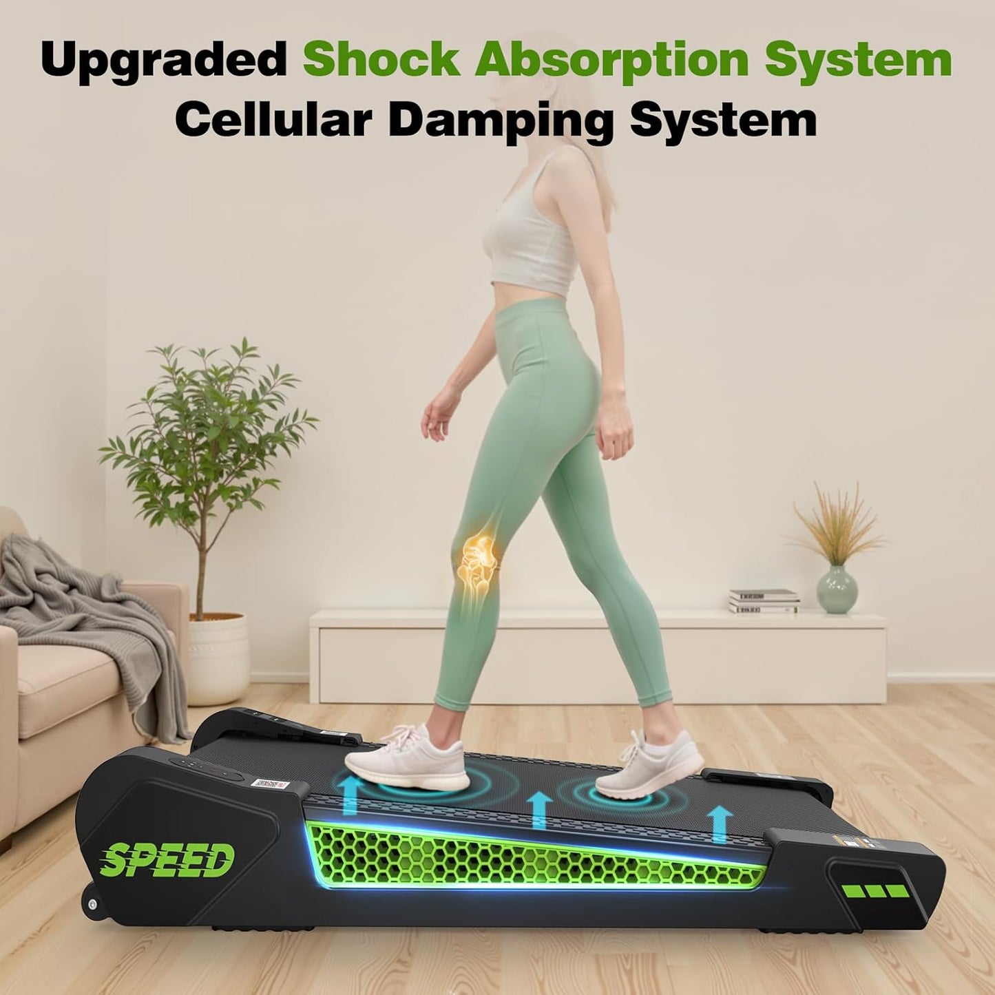 Walking Pad Treadmill for Home & Office β 2.5HP Ultra-Quiet Folding Treadmills with 5% Incline, 300 Lb Capacity, APP Control, Honeycomb Shock Absorption, Portable Small Treadmill for Small Spaces