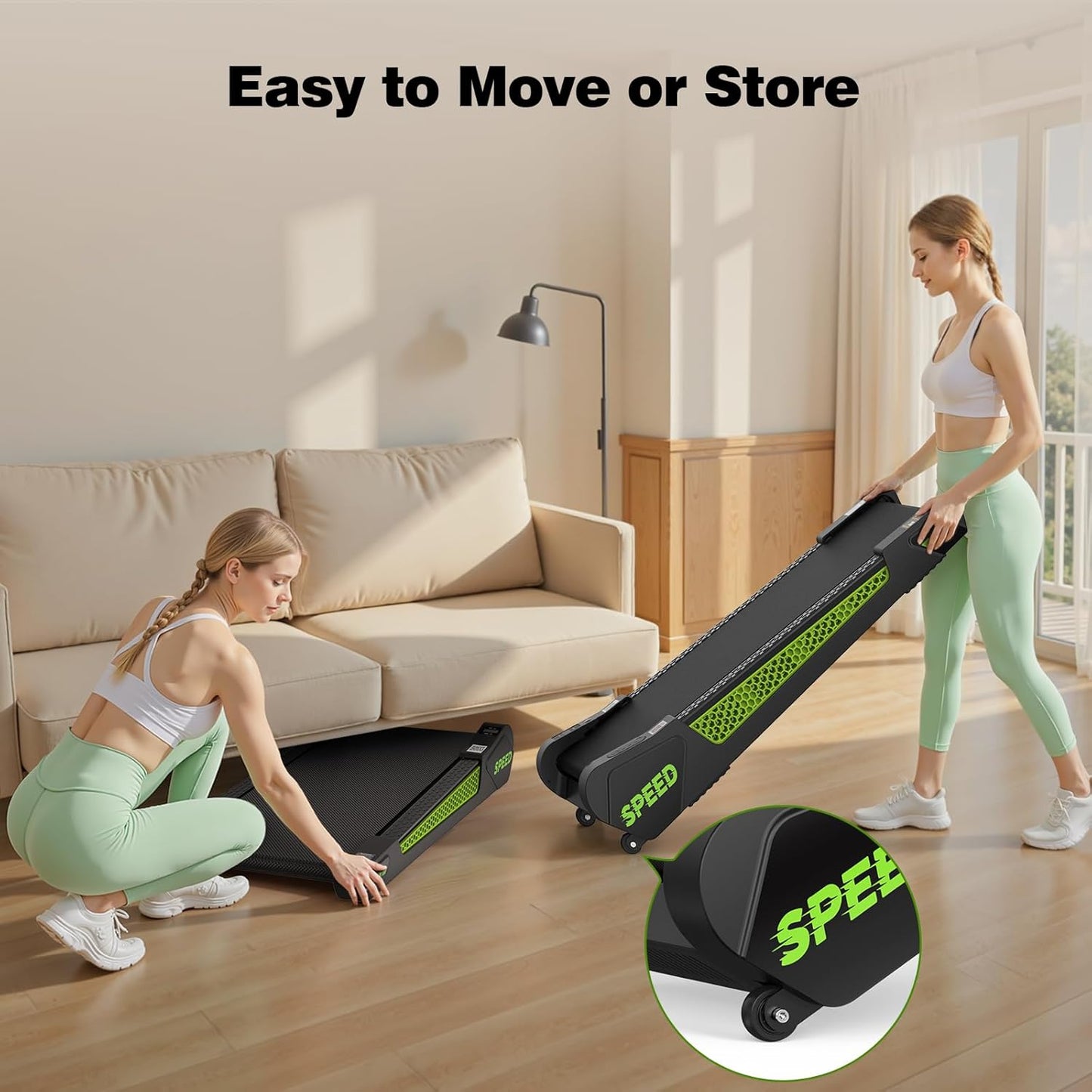 Walking Pad Treadmill for Home & Office β 2.5HP Ultra-Quiet Folding Treadmills with 5% Incline, 300 Lb Capacity, APP Control, Honeycomb Shock Absorption, Portable Small Treadmill for Small Spaces