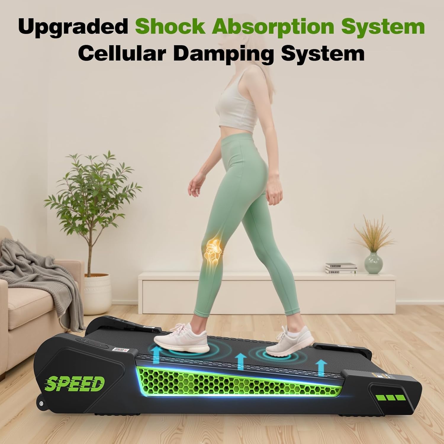 Walking Pad Treadmill for Home & Office – 2.5HP Ultra-Quiet Folding Treadmills with 5% Incline, 300 Lb Capacity, APP Control, Honeycomb Shock Absorption, Portable Small Treadmill for Small Spaces
